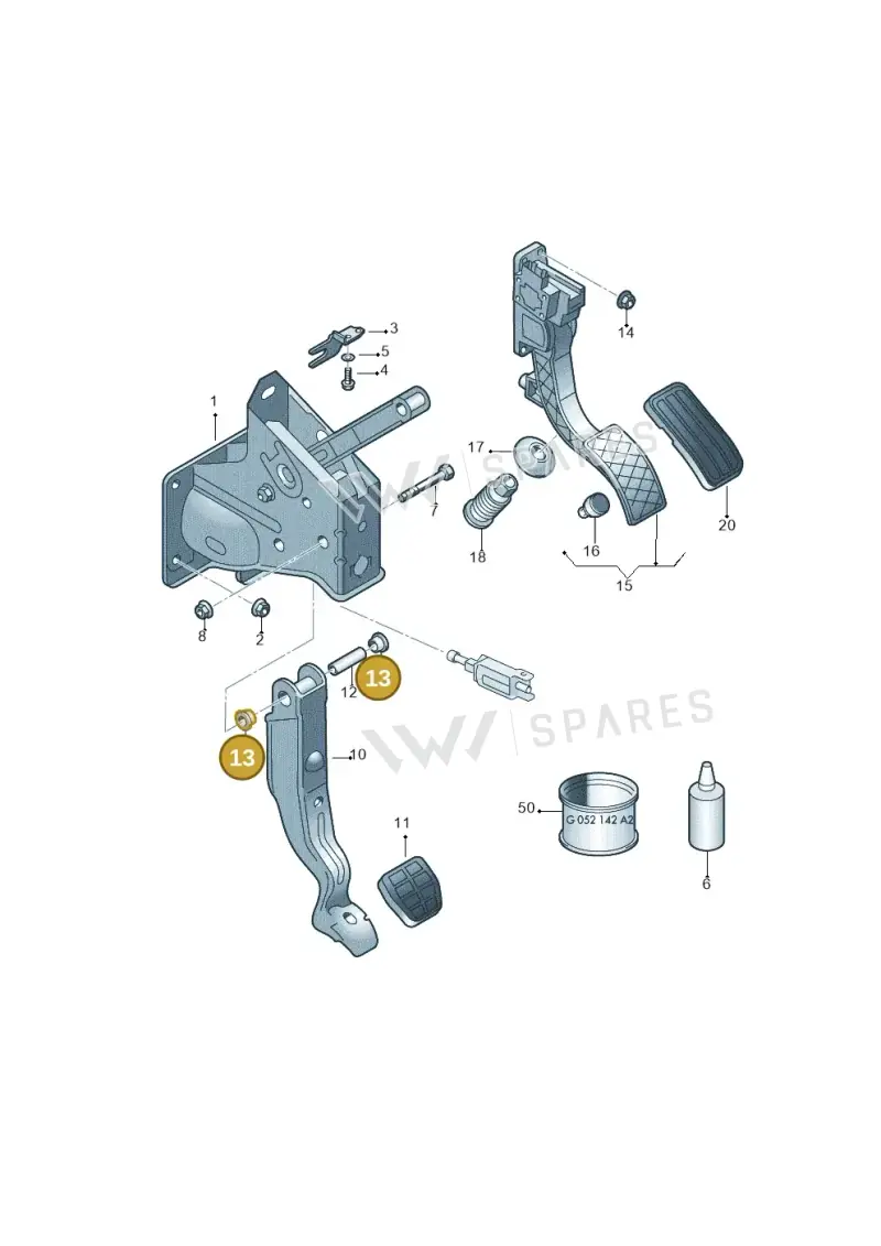 6Q0721153 — Volkswagen POLO (2001-2005) diagram 210721600, position 13