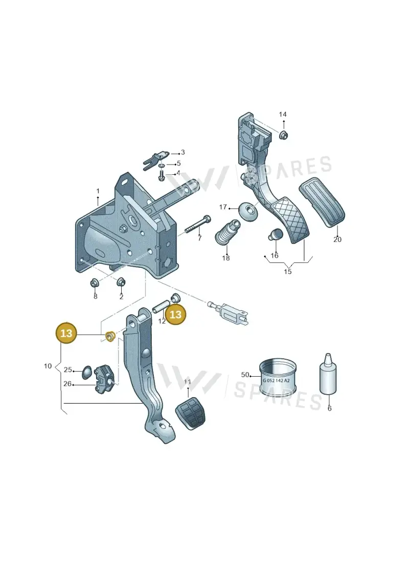 6Q0721153 — Volkswagen Polo (2008-2009) diagram 461721600, position 13