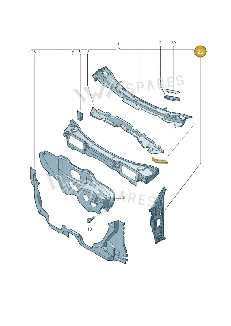 6Q0802125C — Volkswagen Polo (2011-2014) diagram 253803150, position 11