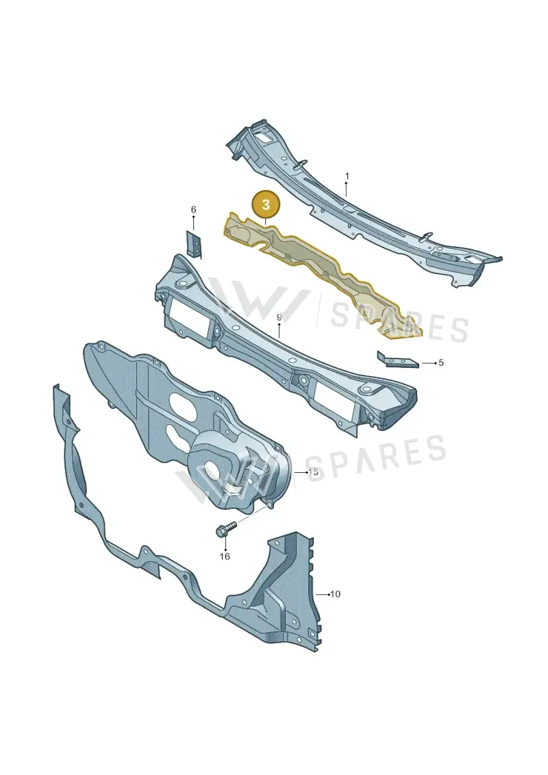 6Q0805261B — Volkswagen POLO CLASSIC       "ZA"03>05 (2003-2005) diagram 210803150, position 3