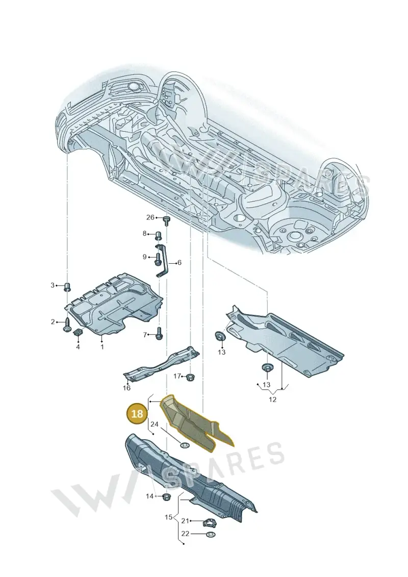 6Q0825701B — Volkswagen Polo 1.4 BlueMotion (2014-2017) diagram 773825000, position 18