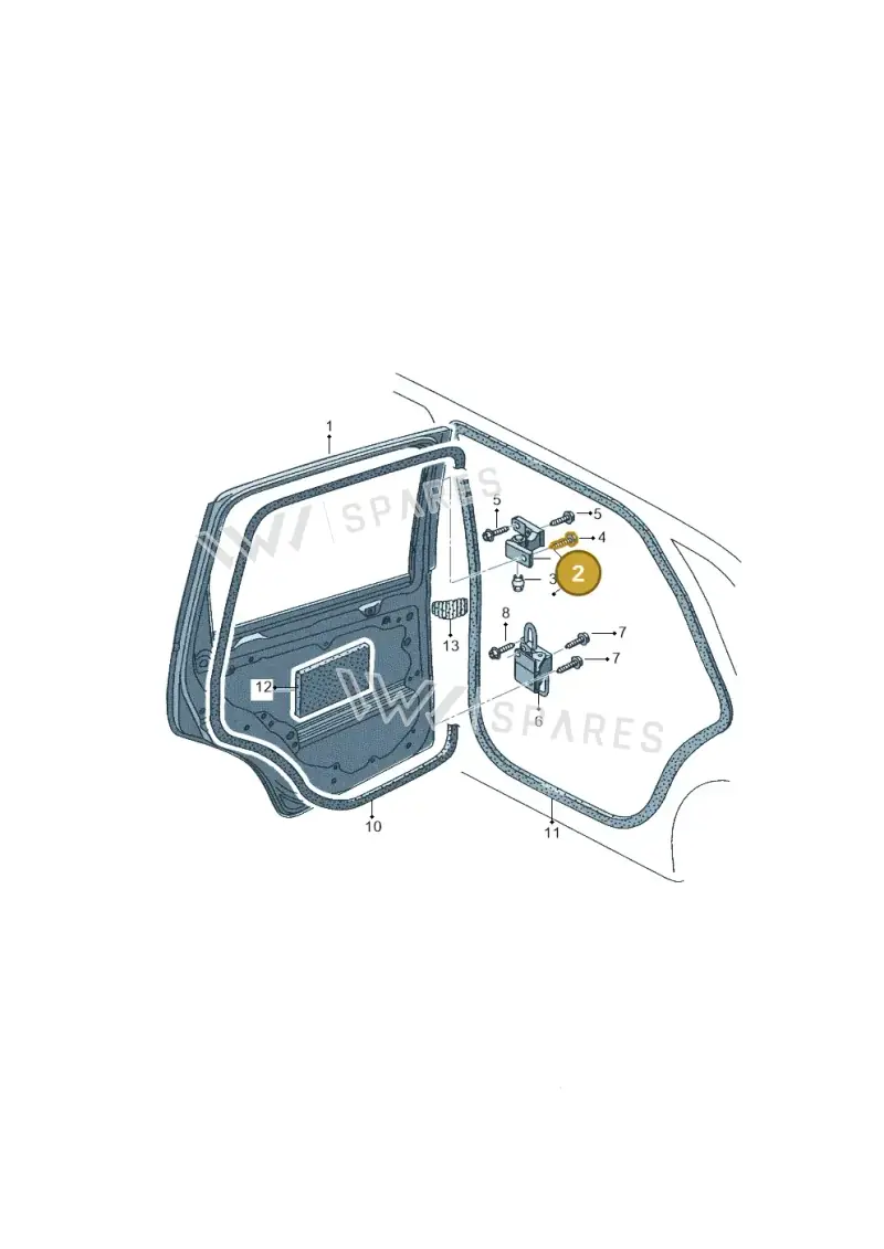 6Q0831402C — Volkswagen Polo (2008-2009) diagram 253833100, position 2