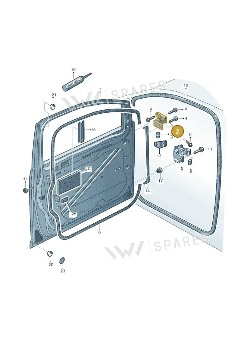 6Q0831402C — Volkswagen Caddy Maxi Kombi (2010-2015) diagram 409831100, position 2