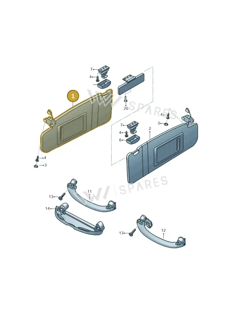 6Q0857551F2F4 — Volkswagen Polo (2011-2014) diagram 544857500, position 1