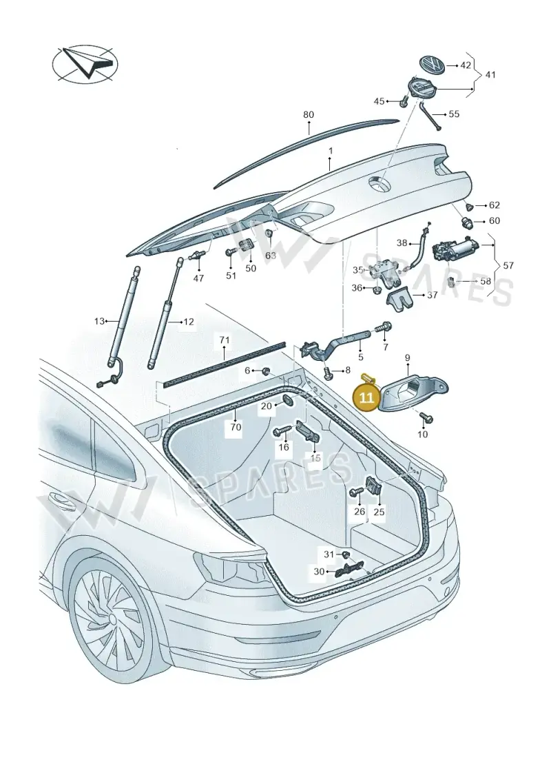 6Q0867334 — Volkswagen Arteon (2017-2023) diagram 828827000, position 11