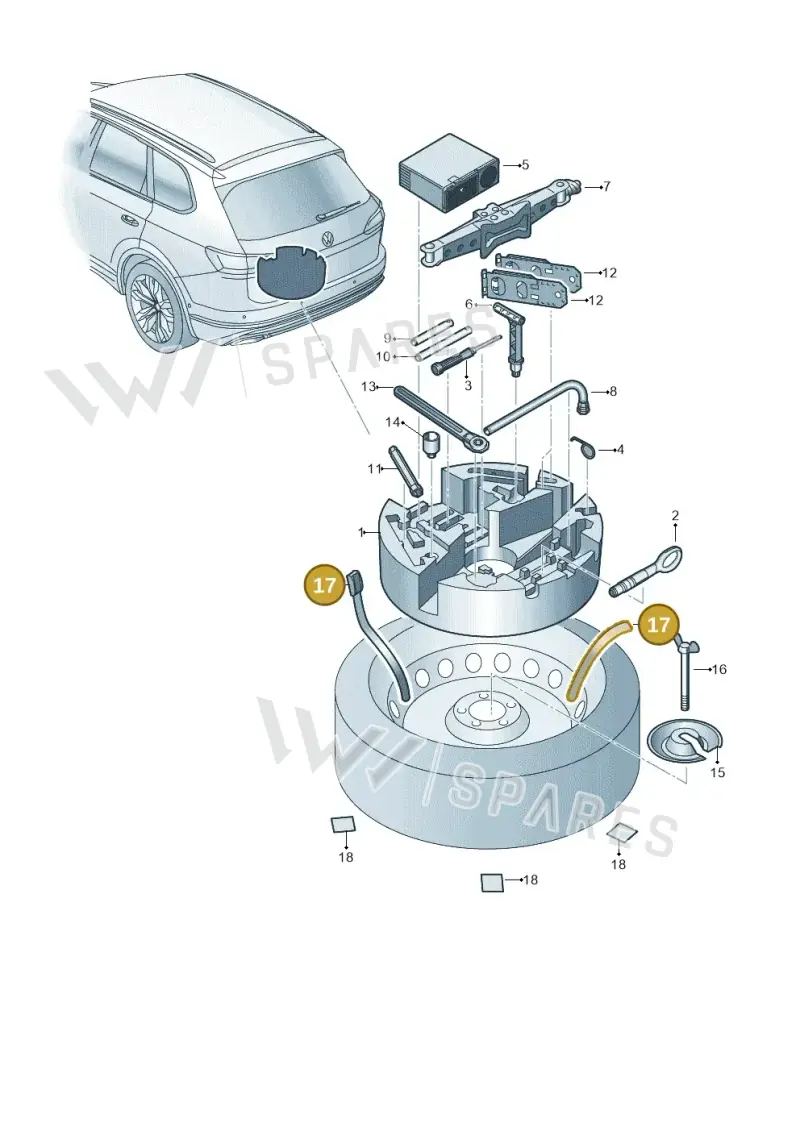 6Q0867749 — Volkswagen Touareg (2017-2023) diagram 439012010, position 17