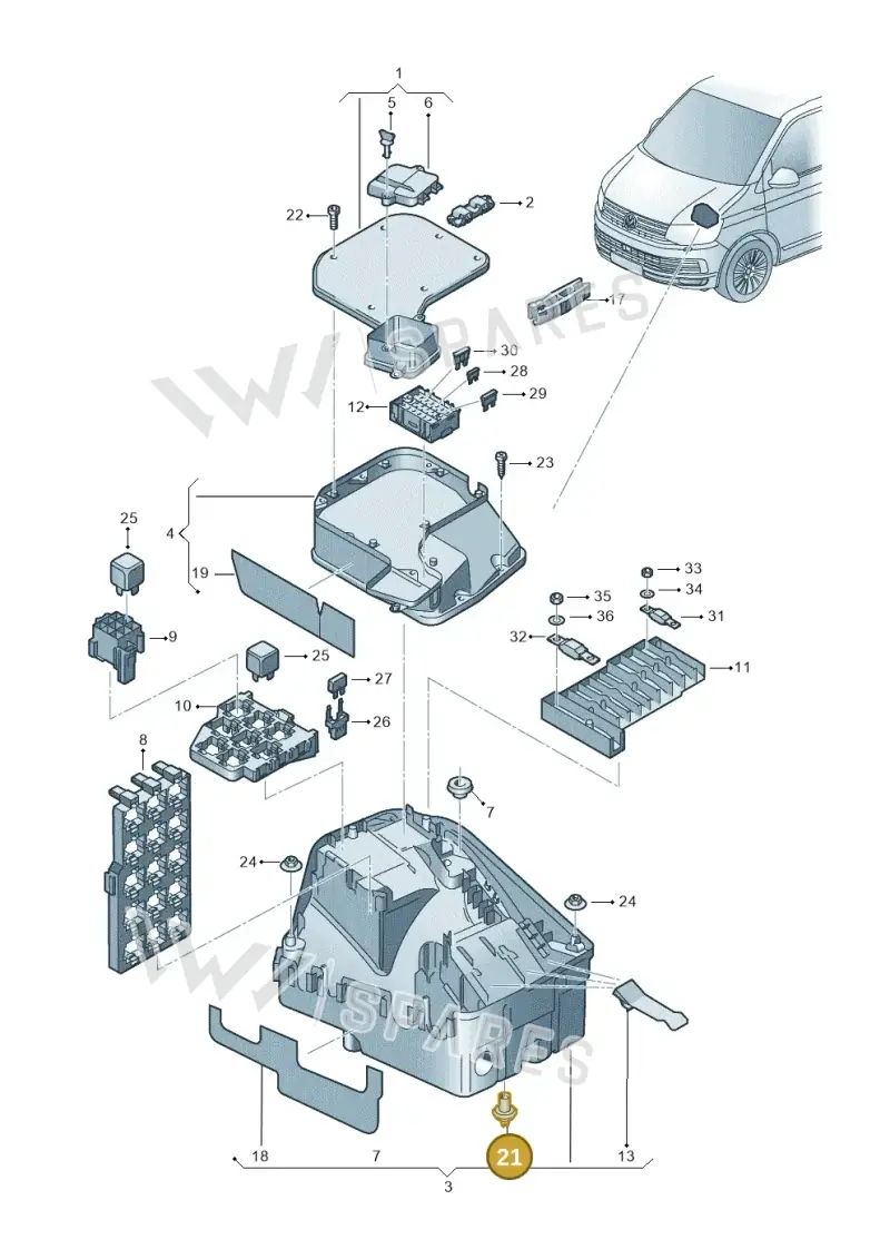 6Q0877236A — Volkswagen Caravelle (2015-2019) diagram 861937100, position 21