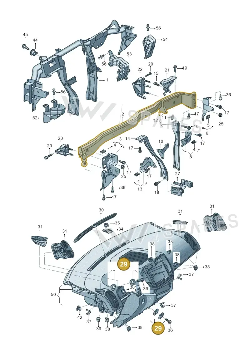 6Q0898540 — Volkswagen Tiguan 4Motion (2011-2018) diagram 634857000, position 29