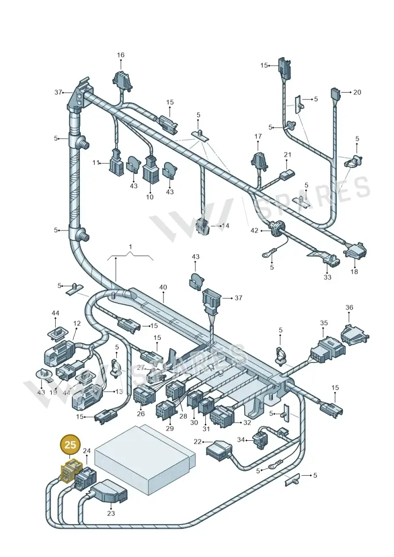 6Q0937711E — Volkswagen Phaeton 4motion (2010-2016) diagram 258972270, position 25