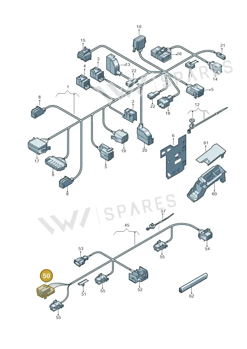 6Q0937711E — Volkswagen Jetta variant (2009-2014) diagram 460972280, position 50