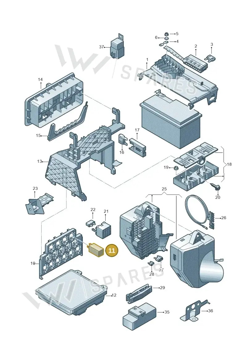 6Q0951253 — Volkswagen POLO (2005-) diagram 210937000, position 11