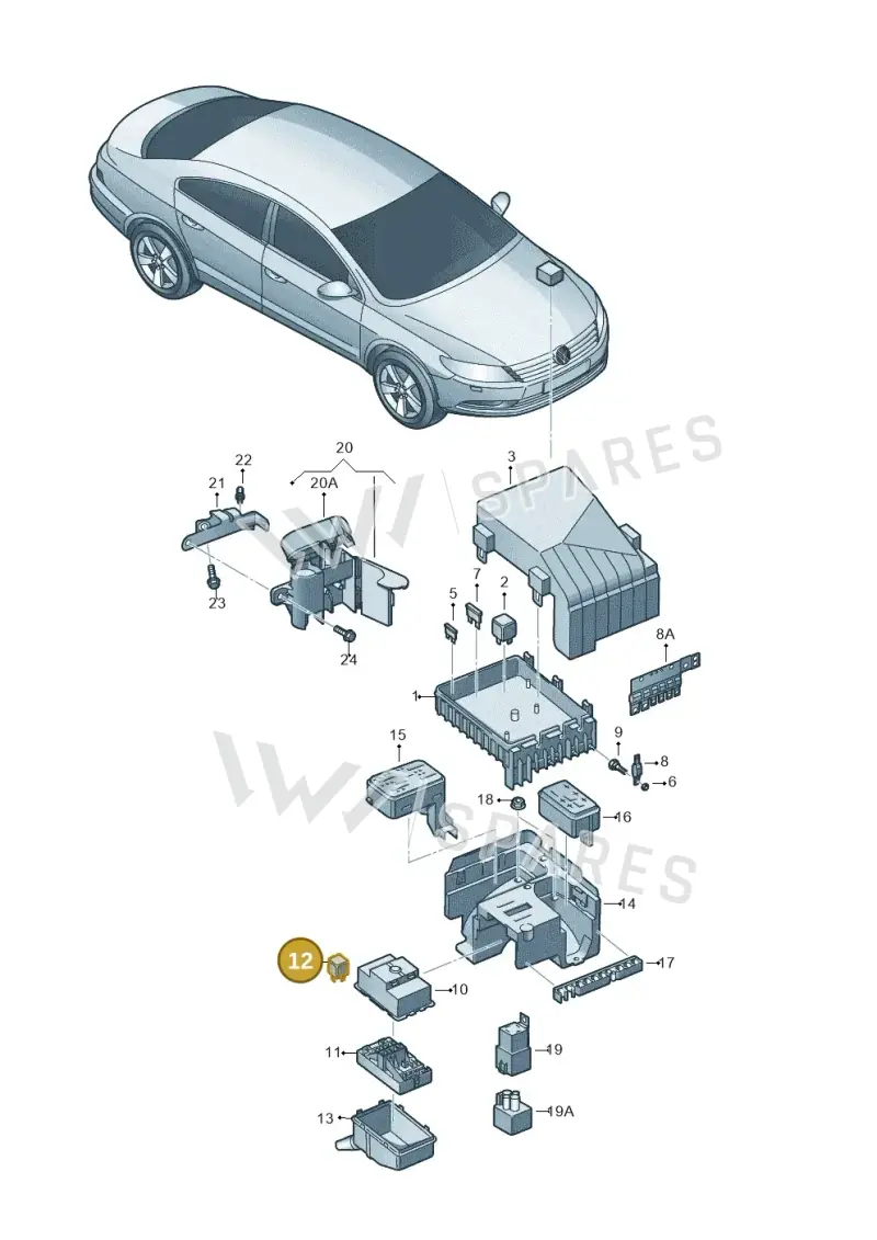 6Q0951253 — Volkswagen Passat CC (2011-2016) diagram 737937200, position 12