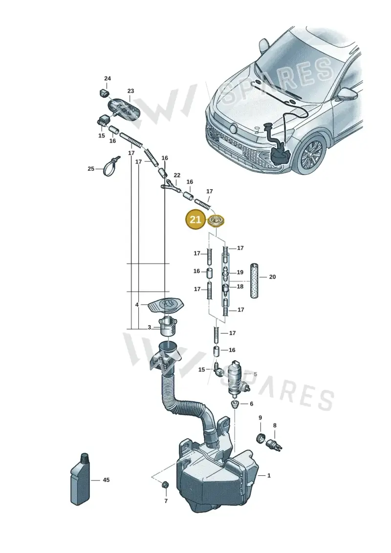 6Q0955998 — Volkswagen Tiguan 2.0 (2023-) diagram 57x955100, position 21