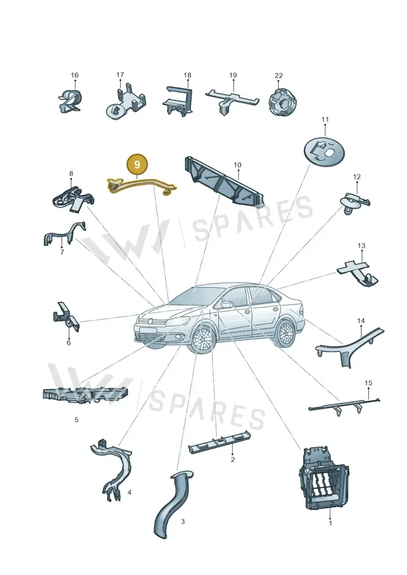 6Q0971615N — Volkswagen Ameo 1,0 (2016-2020) diagram 883972050, position 9