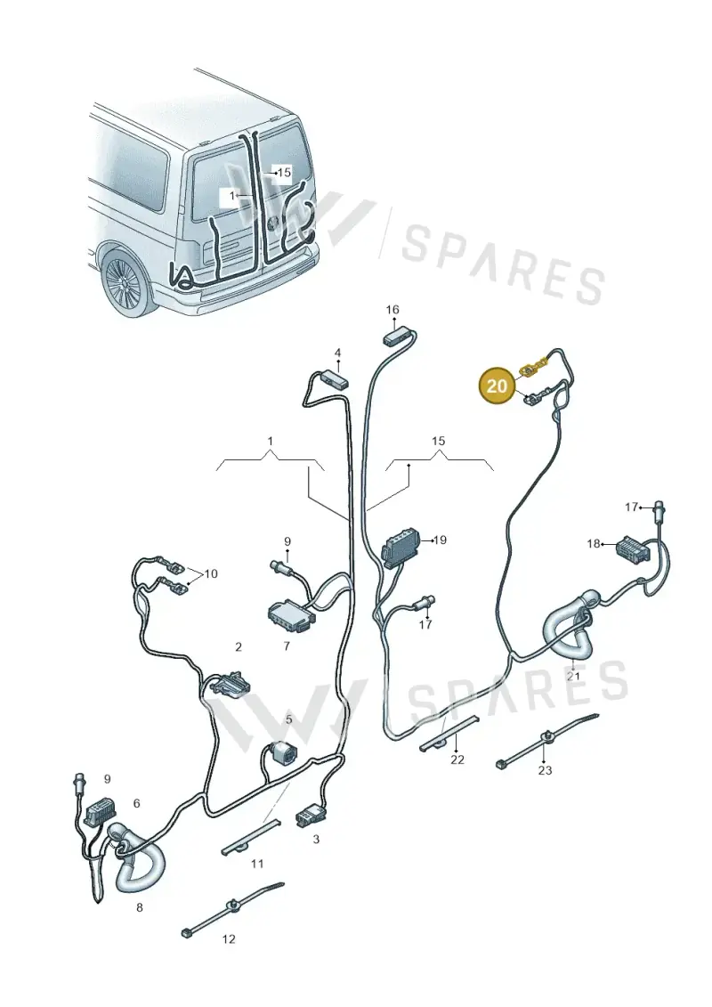 6Q0971701A — Volkswagen Caravelle (2015-2019) diagram 861972830, position 20