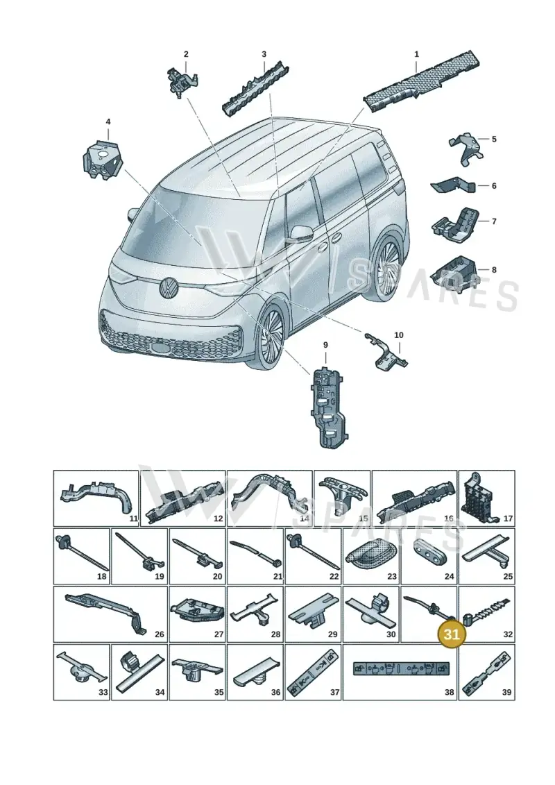 6Q0971838B — Volkswagen ID.Buzz (2022-) diagram 15a972001, position 31