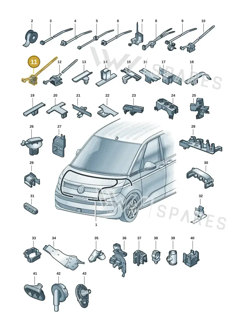 6Q0971848F — Volkswagen Multivan (2021-) diagram 7t0971801, position 11