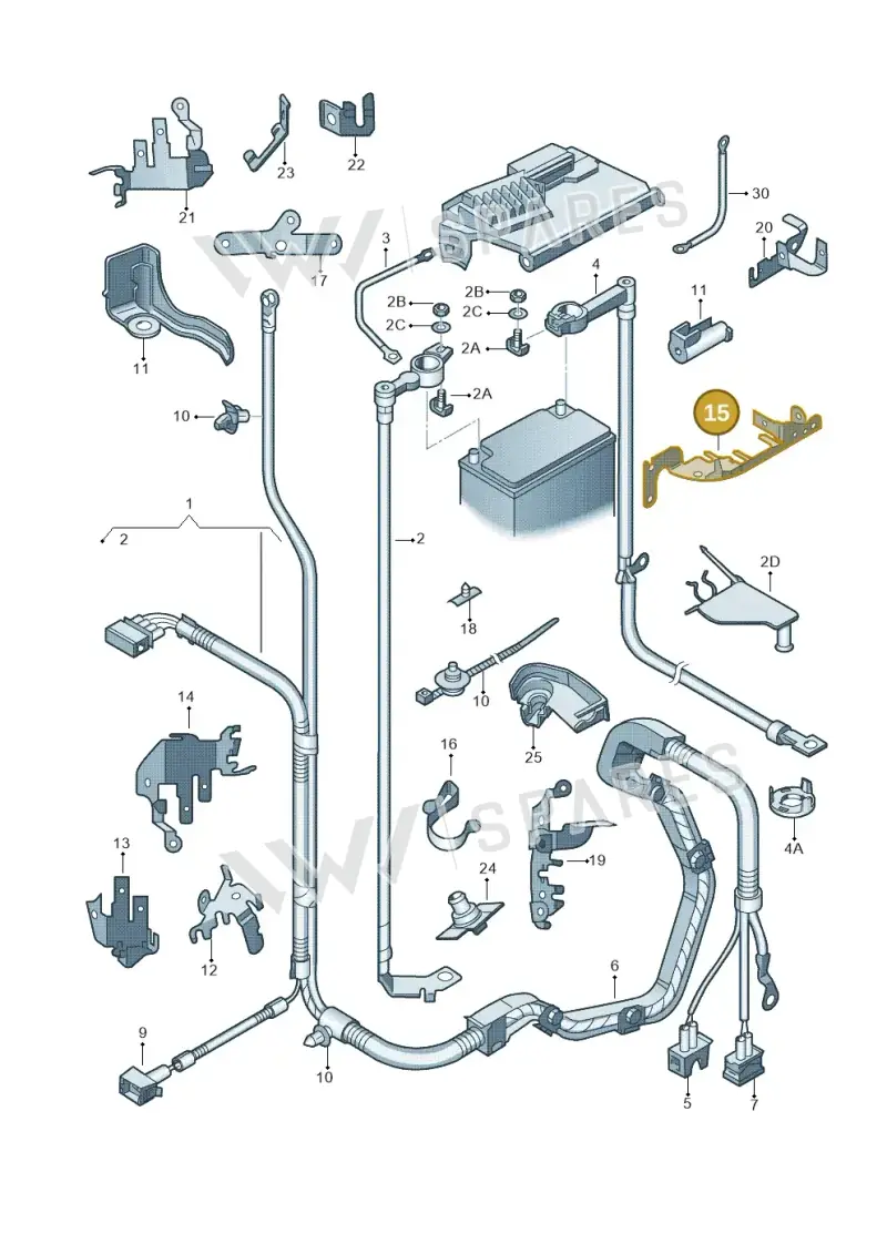 6Q0971858M — Volkswagen Spacefox (2014-2019) diagram 225971650, position 15