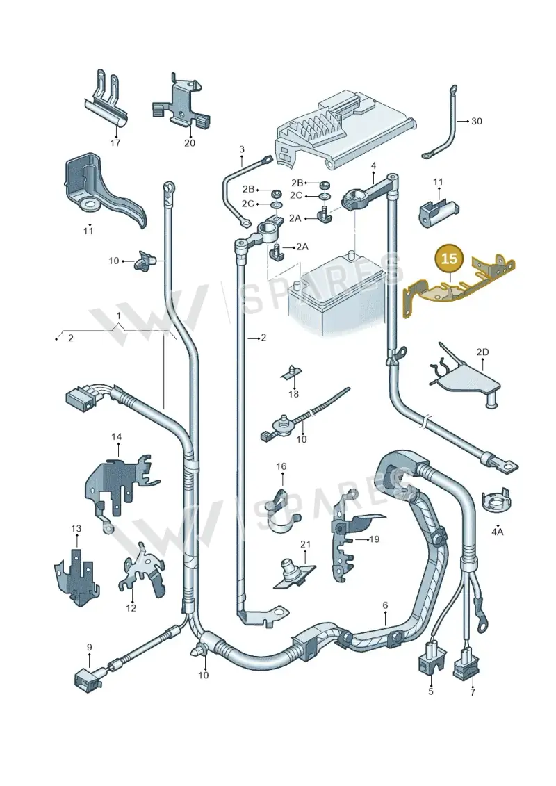 6Q0971858M — Volkswagen Polo (2009-2014) diagram 253971650, position 15