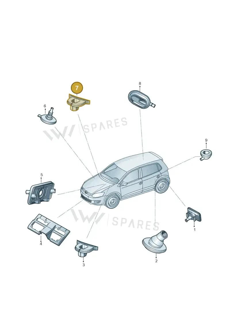 6Q0971905H — Volkswagen Polo 1.4 BlueMotion (2014-2017) diagram 773972060, position 7
