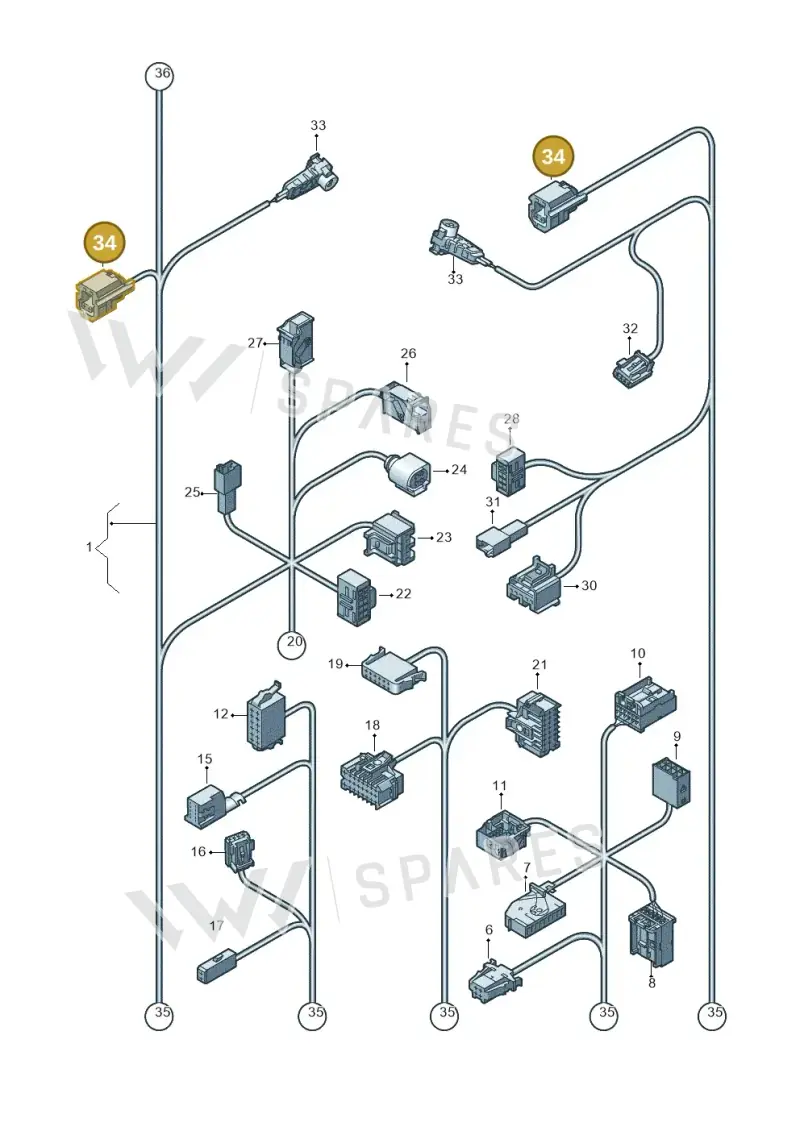 6Q0972623S — Volkswagen Scirocco 2.0 (2014-2017) diagram 651971830, position 34