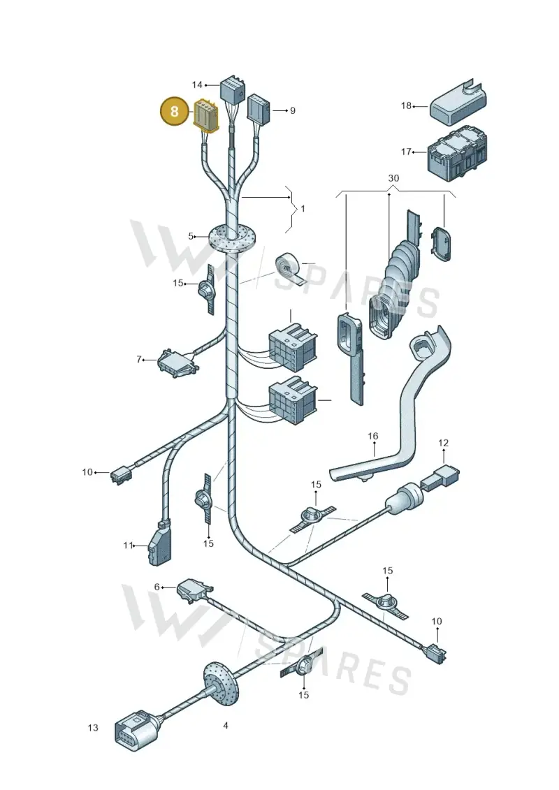 6Q0972704 — Volkswagen Polo (2011-2014) diagram 253972350, position 8