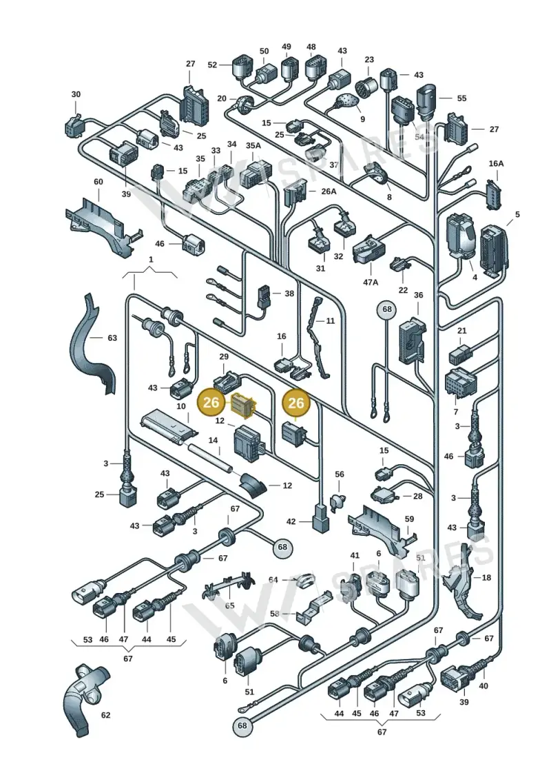 6Q0972704 — Volkswagen Phaeton 4motion (2010-2016) diagram 258971830, position 26