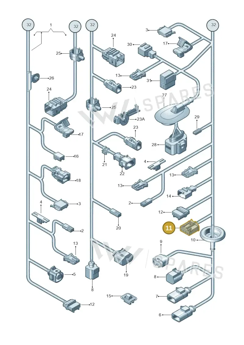 6Q0972704 — Volkswagen New beetle (2011-2016) diagram 715971840, position 11