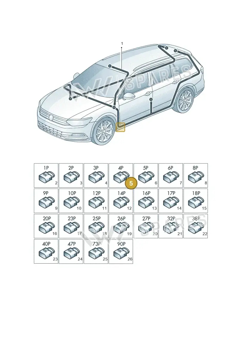 6Q0972704 — Volkswagen Passat Saloon (2014-2024) diagram 793971900, position 5