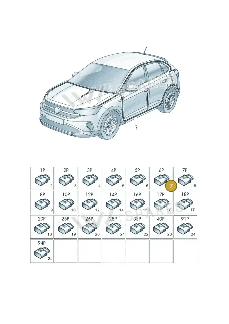 6Q0972706 — Volkswagen Taigo (2021-2024) diagram 2f0971081, position 7