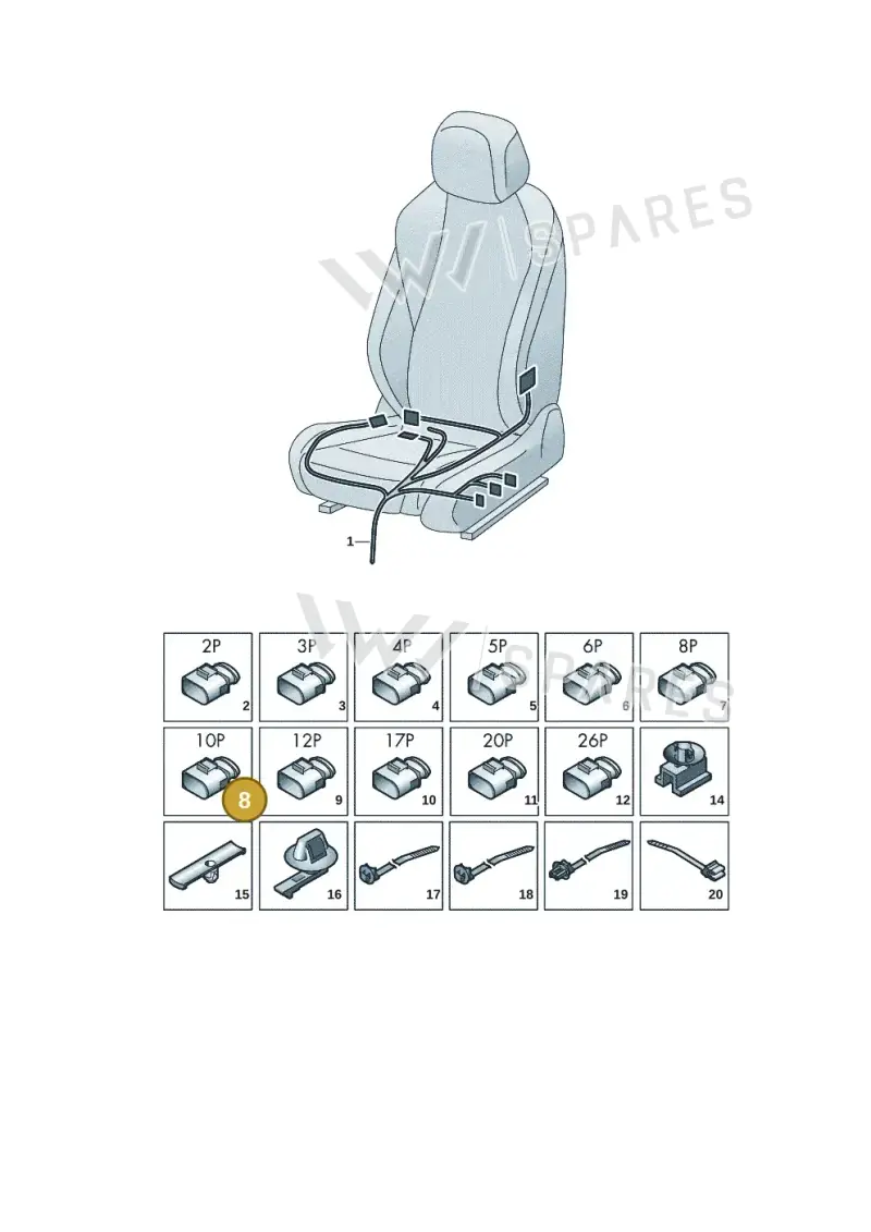 6Q0972725 — Skoda Superb Combi (2023-2024) diagram 3j0972250, position 8