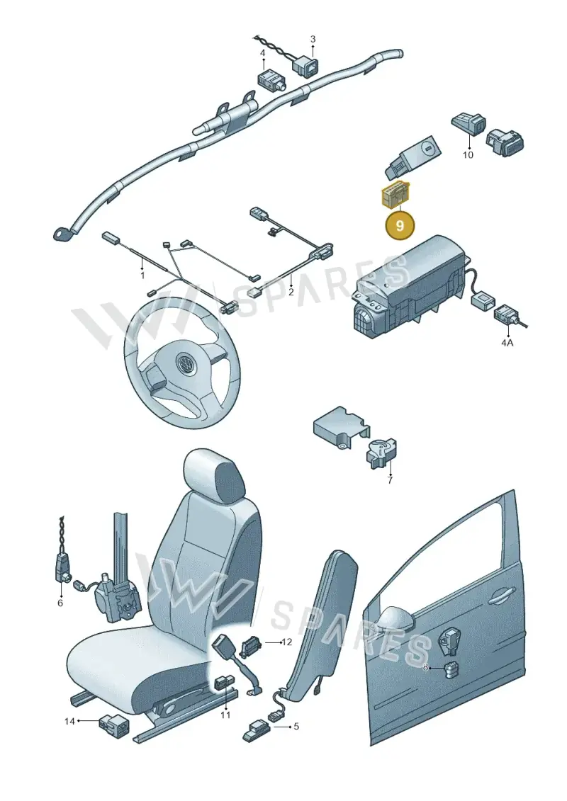 6Q0972928 — Volkswagen Transp. caravelle (2011-2015) diagram 649972250, position 9