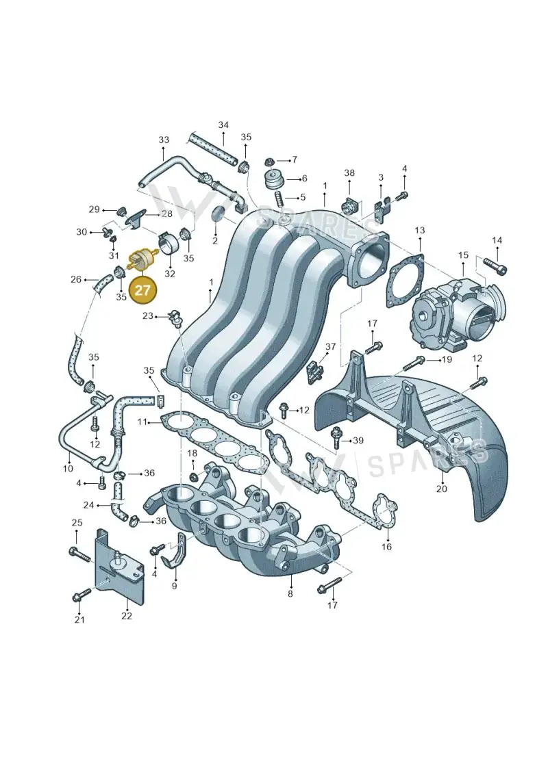 6QE906517A — Volkswagen Polo (2008-2009) diagram 657133300, position 27
