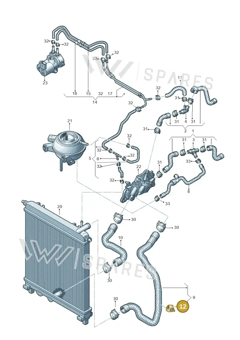 6R0121093E — Volkswagen Up! 1.0 BlueMotion (2016-2023) diagram 723121150, position 12