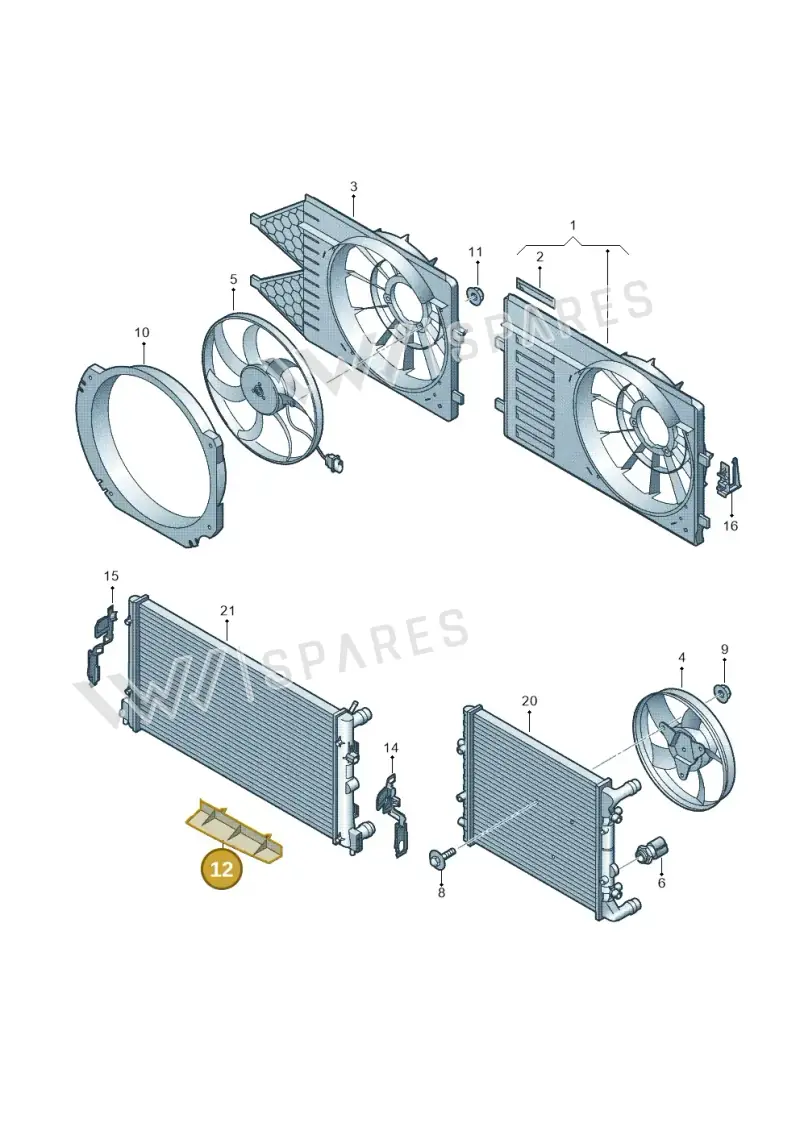 6R0121330B — Volkswagen Polo (2012-2014) diagram 672121900, position 12