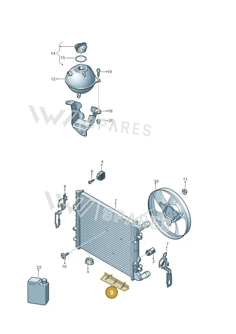 6R0121330B — Volkswagen Polo 1.4 BlueMotion (2014-2017) diagram 773121800, position 9