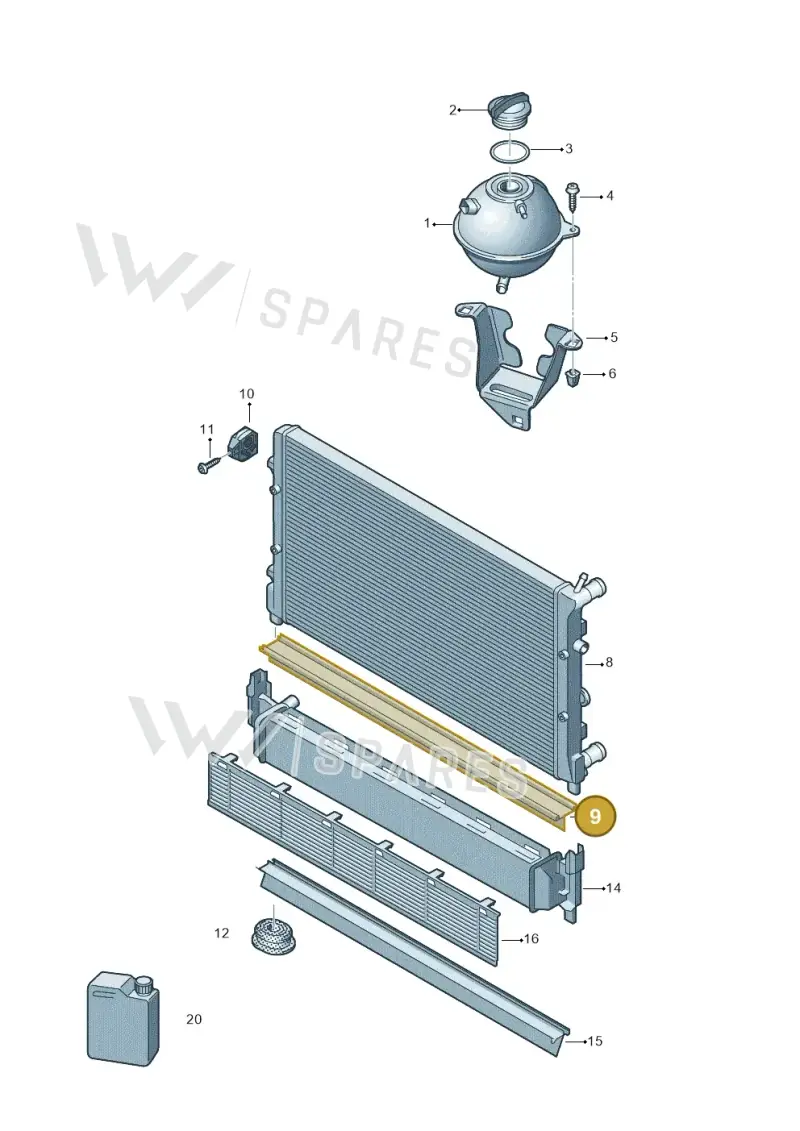 6R0121345B — Volkswagen Polo 1.4 BlueMotion (2014-2017) diagram 747121780, position 9