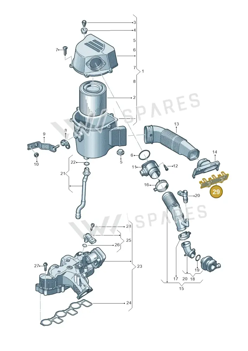 6R0129621D — Volkswagen Polo (2009-2014) diagram 677129000, position 29