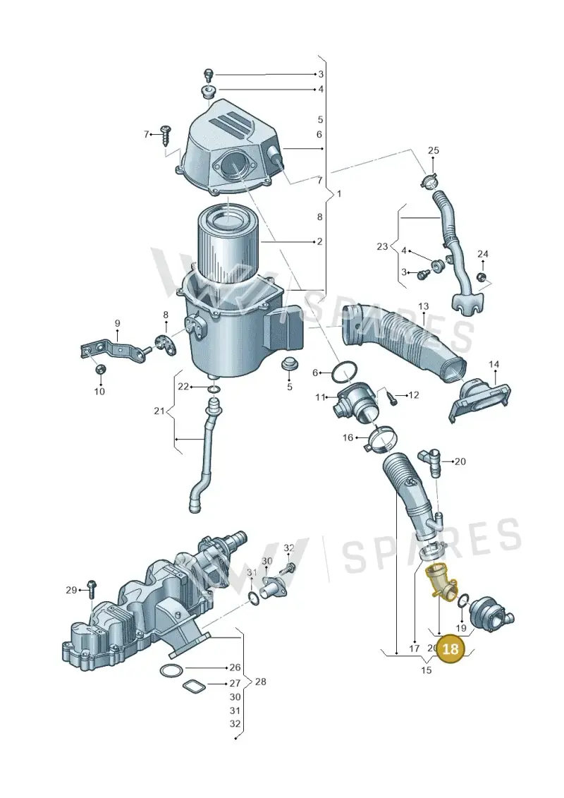 6R0129635 — Skoda Rapid (2012-2022) diagram 672129500, position 18
