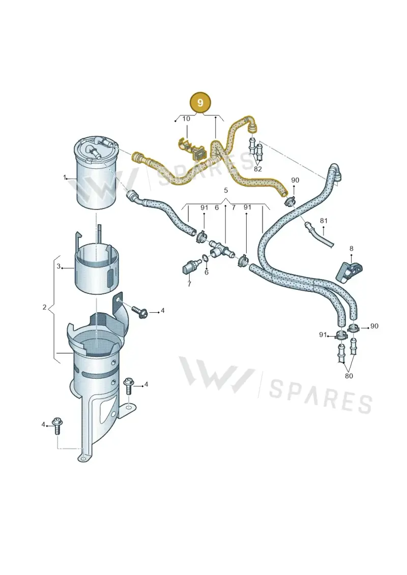 6R0130295P — Volkswagen Polo (2012-2014) diagram 672127100, position 9
