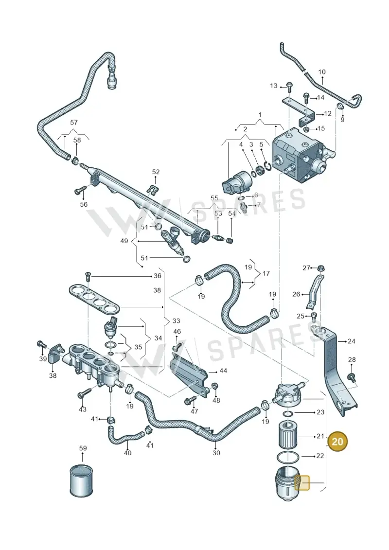 6R0133511C — Volkswagen Caddy Maxi Kombi (2010-2015) diagram 690133470, position 20