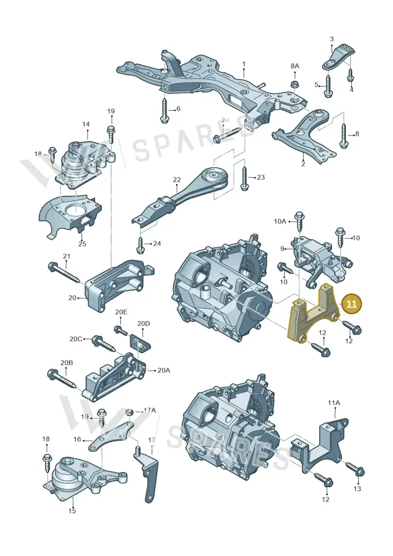 6R0199111 — Volkswagen Polo (2009-2012) diagram 672199250, position 11