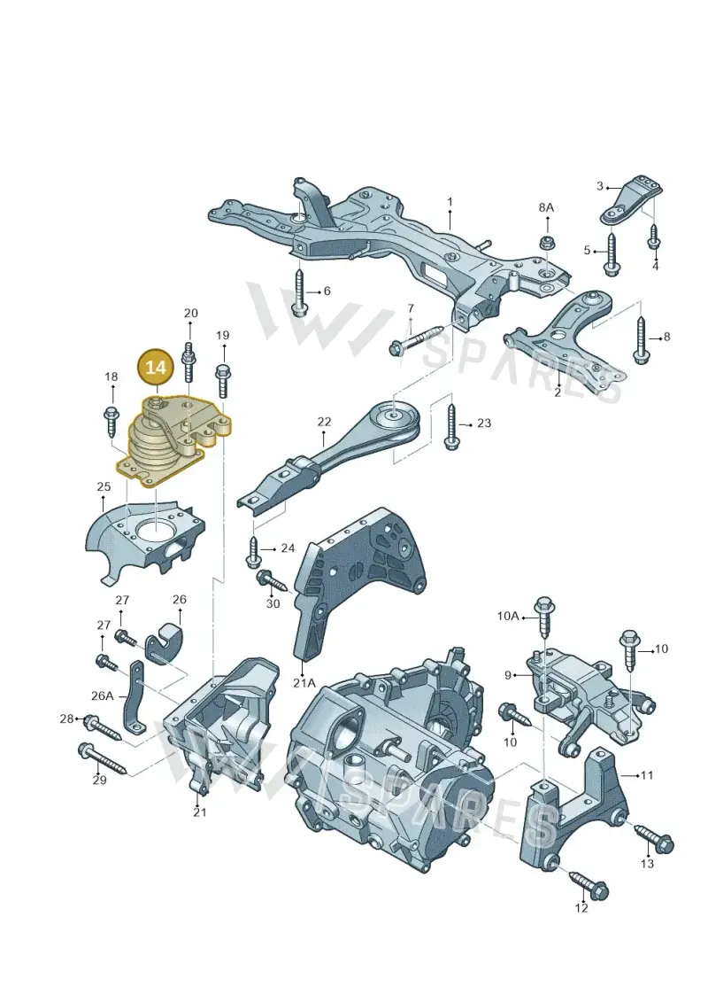 6R0199167AL — Audi A1 Sportback (2014-2018) diagram 792199300, position 14