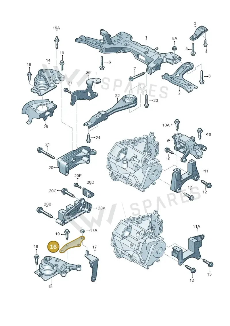 6R0199588 — Volkswagen Polo (2012-2014) diagram 747199250, position 16