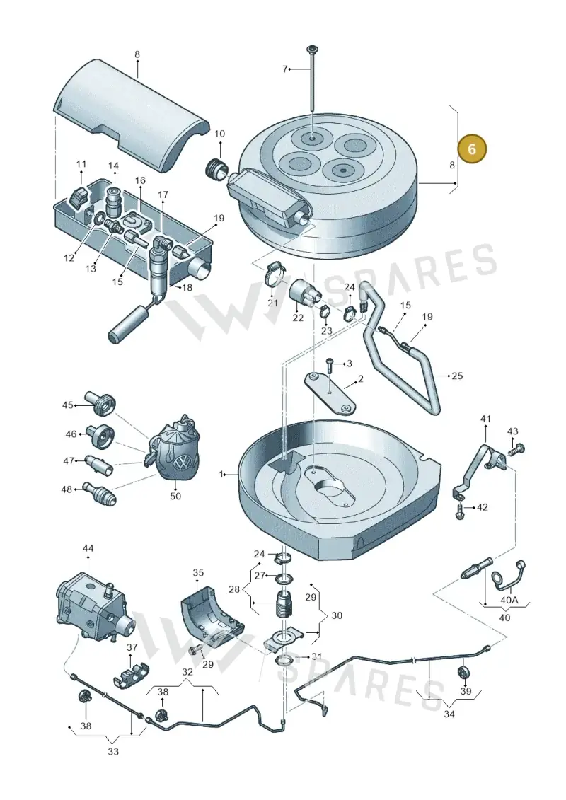 6R0201020D — Volkswagen Polo (2012-2014) diagram 672201090, position 6