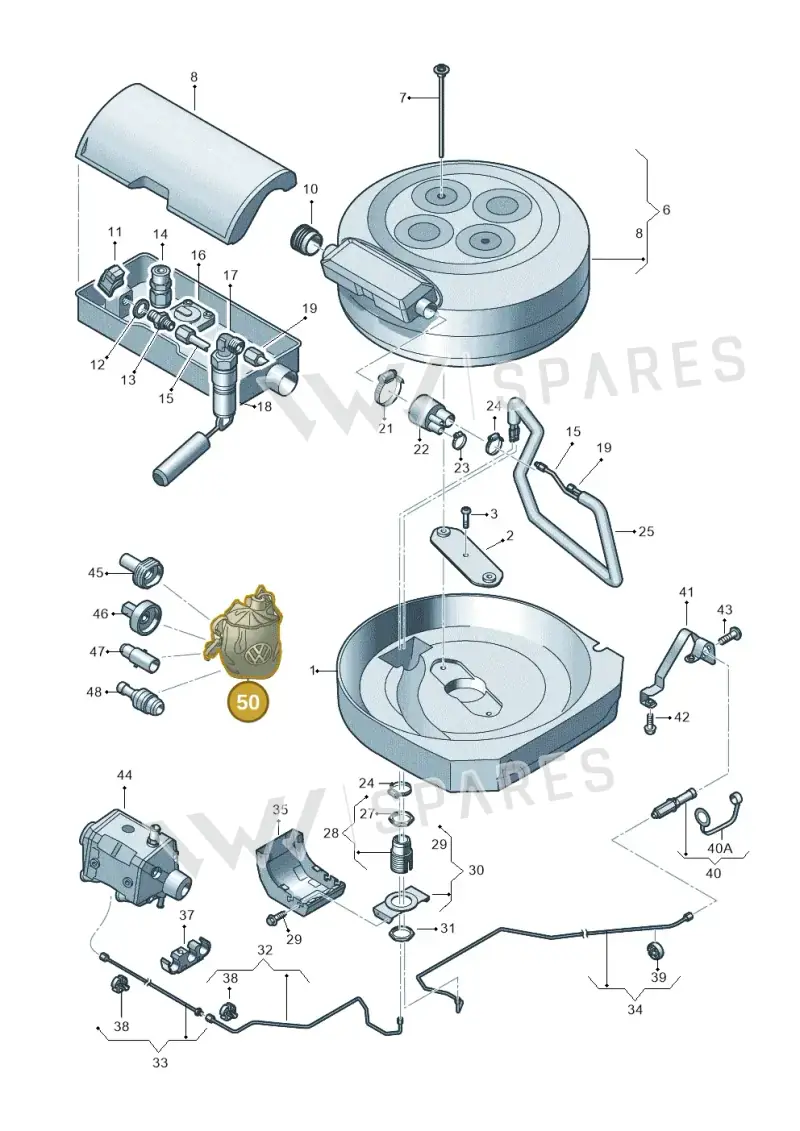 6R0201232 — Volkswagen Polo (2012-2014) diagram 672201090, position 50