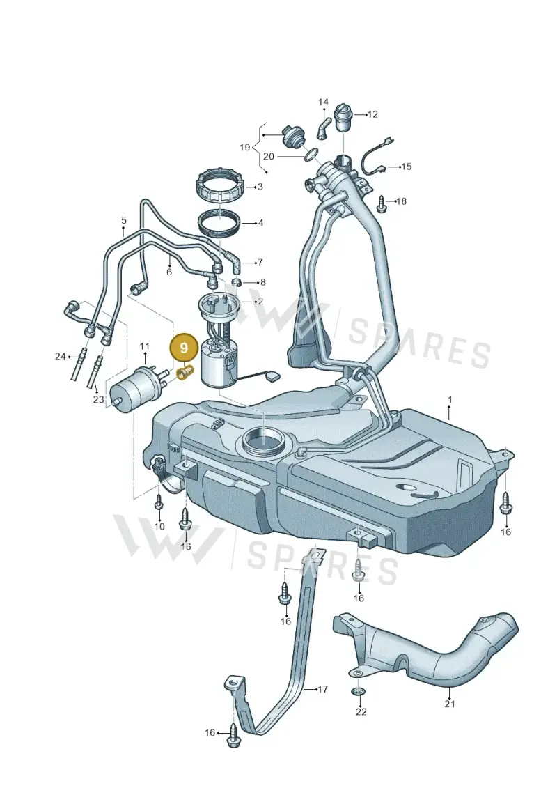 6R0201263 — Volkswagen Polo (2009-2012) diagram 672201100, position 9