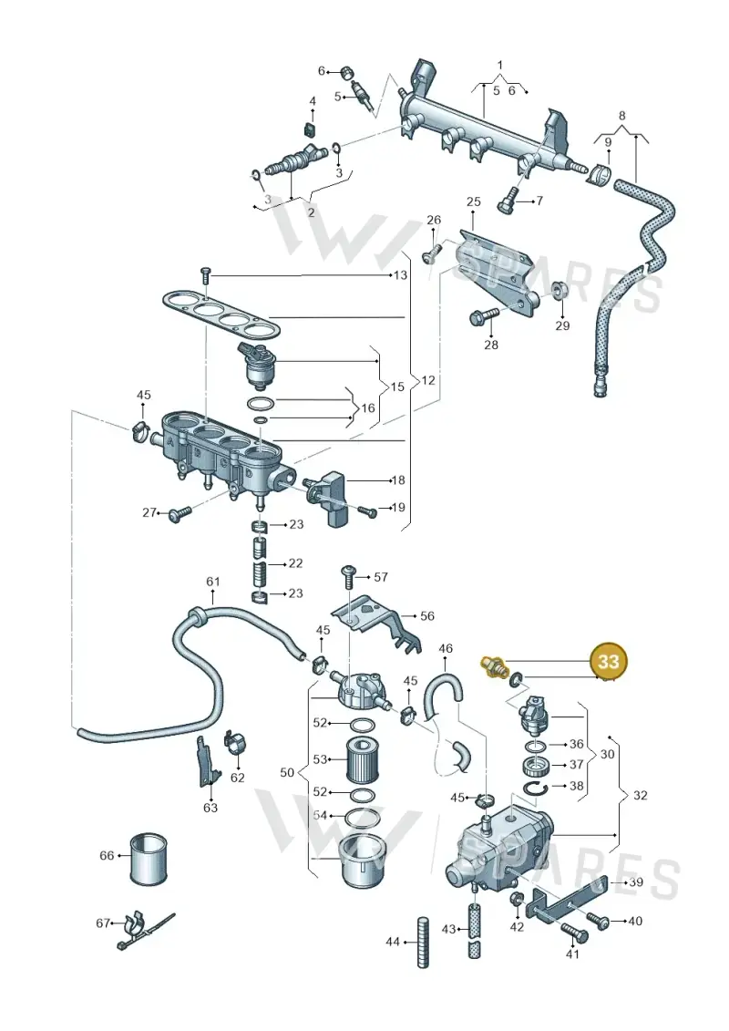 6R0201287 — Volkswagen Golf Plus (2011-2014) diagram 649133440, position 33