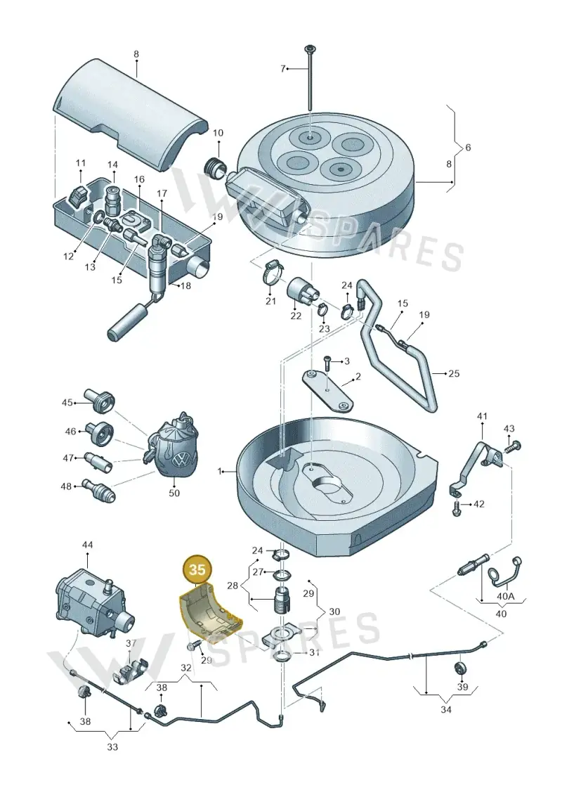 6R0201486 — Volkswagen Polo (2012-2014) diagram 672201090, position 35