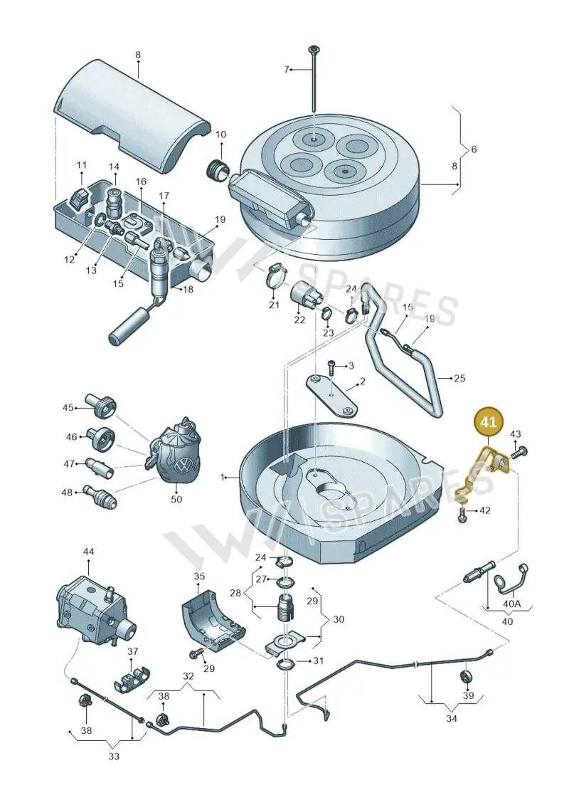 6R0201503 — Volkswagen Polo (2012-2014) diagram 672201090, position 41